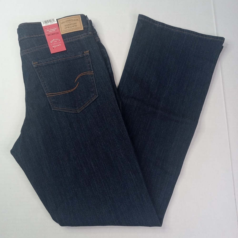 Levi Strauss Signature Mid Rise Bootcut Jeans Women's Size 8M‎ 29x32 Blue